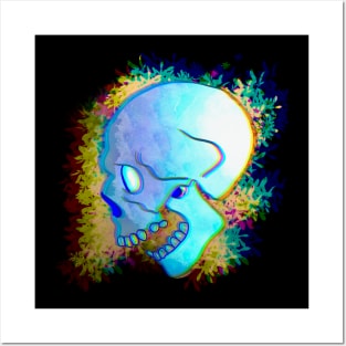 Pastel Skull With Flowers Posters and Art